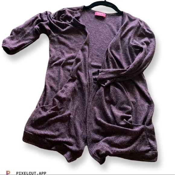 Shasa L purple cardigan with ruched sleeves - Picture 1 of 5